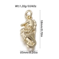 Golden seahorse pendant 18mm charm with cubic zirconia for necklaces and bracelets - Slender Seahorse Pendant (YSN173-08)