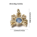 Golden crab pendant with blue gemstone and zircon accents, size 11mm x 12mm - Blue Stone Crab Pendant (YSN173-11)