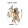 Golden unicorn pendant with purple heart wing and zircon inlay 18x25mm size - Purple Heart Unicorn Pendant (YSN173-13)