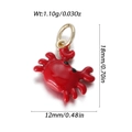 Mini red crab ocean charm in enamel and gold finish for DIY vacation jewelry - Red Enamel Crab Pendant (YSN173-14)