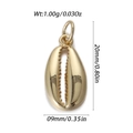 Golden shell mini pendant 20mm height and 1.00g weight with polished metal finish - Long Narrow Shell Pendant (SN173-17)