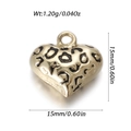 Golden heart pendant featuring black leopard print pattern with 15mm dimensions - Small Leopard Heart (YSN174-02)