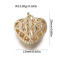 Vintage gold hollow heart pendant with 20mm height and 3.00g weight specification - Gold Hollow Heart (YSN174-03)