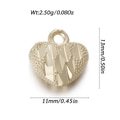 Golden heart pendant with hollow design and religious relief, size 13mm by 11mm - Gold Faceted Heart (YSN174-05)