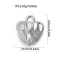 Silver retro heart pendant with faceted cut and Virgin Mary relief, 13mm size - Silver Faceted Heart (YSN174-06)