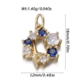 Vintage golden star pendant with blue and clear gemstones for necklaces or bracelets - Blue Zirconia Star (YSN174-08)