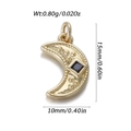 Golden crescent moon pendant with blue gemstone and dimensions 15mm by 10mm - Blue Gemstone Crescent (YSN174-09)