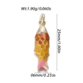 Japanese gold goldfish pendant with orange gradient enamel and pink tail charm - Orange Yellow Pink Gradient Enamel Goldfish Style (YSN172-03)