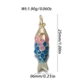 Pink and blue enamel goldfish pendant with gold plating and specific dimensions - Pink Blue Gradient Enamel Goldfish Style (YSN172-04)
