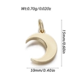 Polished light gold crescent moon charm pendant for necklaces with dimensions 15x10mm - Plain Gold Crescent (YSN174-12)