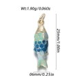 Ciondolo a forma di pesce rosso in rame con smalto blu sfumato e squame d'oro - Stile Pesce Rosso Smalto Sfumato Blu Scuro Chiaro (YSN172-06)