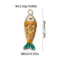 Ciondolo carpa koi in smalto colorato arancione e verde, 30mm per creazione gioielli DIY - Stile Pesce Rosso Grande Sfumato Arancione Verde (YSN172-A1)