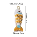 Ciondolo a forma di pesce colorato con smalto arancione e blu per collane creative - Stile Pesce Rosso Medio Rigato Bianco Blu Arancione (YSN172-C2)