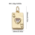 Golden Ace of Hearts playing card pendant with sparkling crystal inlay and red heart - Ace of Hearts (YSN174-22)