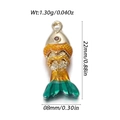 Ciondolo carpa koi colorata in smalto arancio e verde per la creazione di gioielli - Stile Pesce Rosso Piccolo Sfumato Arancione Verde (YSN172-A3)