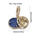 Ciondolo albero della vita dorato con smalto blu e stelle, misura 23mm x 20mm - Albero della Vita Stellato (25)