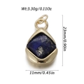 Faceted blue lapis lazuli teardrop pendant with gold-plated bezel and double ring loop - Lapis Color Teardrop (YSN174-24)