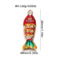 Ciondolo carpa koi colorato in smalto rosso giallo verde e blu per gioielli fai da te - Stile Pesce Rosso Medio Sfumato Rosso Giallo Verde (YSN172-D2)