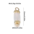 Minimalistische 13mm vergulde hanger met een doorschijnende witte ovale steen - Witte Transparante Lange Ovale Stijl (YSN184-02)