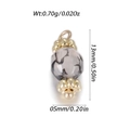 Hanger met grijze marmeren steenkraal en gouden bloemkapjes voor DIY sieraden - Grijs Zwart Geaderde Ronde Kralenstijl (YSN184-03)