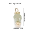 Lichtgroene kwarts edelsteen hanger met gouden bolvormige uiteinden en een ronde ring - Lichtgroene Polyederstijl (YSN184-04)
