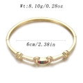Detailed macro view showing the 6cm diameter and 8.10g weight of the gold snake bracelet - Rainbow Square Zircon Ring Style (YJC-A-08)