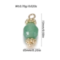 5mm groene natuursteen hanger met goudkleurige metalen zetting voor doe-het-zelf sieraden - Groene Trommelkralenstijl (YSN184-05)