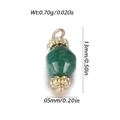 Groene natuurstenen cilinder hanger met vergulde kap voor het maken van sieraden - Groene Polyeder Cilindrische Stijl (YSN184-06)