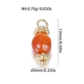 5mm ronde carneool hanger met gouden metalen kapjes en 13mm totale hoogte - Oranjerode Bolvormige Ronde Kralenstijl (YSN184-07)