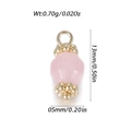 Elegante 5 mm roze kristallen hanger met gouden metalen kapje en kleine haak - Bleekroze Onregelmatige Stijl (YSN184-08)