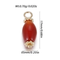 Ovale rode agaatsteen hanger met gouden metalen kapje en kleine lus voor DIY-sieraden maken - Ovale Cabochon Rode Stijl (YSN184-09)