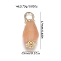 Roze druppelvormige natuursteen hanger met gouden oogje en gefacetteerd kattenoog-effect - Oranjeroze Druppelstijl (YSN184-10)