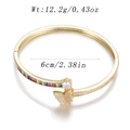 Gold butterfly bangle with colorful cubic zirconia and adjustable opening design - Butterfly Rainbow Hinge Style (YJC-D-02)
