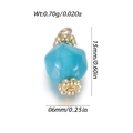 Blauwe facetgeslepen stenen hart hanger met gouden dop voor het maken van sieraden - Blauwe Polyeder Kralenstijl (YSN184-13)
