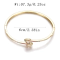 Adjustable gold butterfly bangle with rainbow cubic zirconia and pear-shaped stones - Pear Rainbow Wrap Style (YJC-D-04)