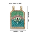 Blue-green gradient tarot charm with Evil Eye design and size dimensions in 30x18mm - Blue-Green Gradient Rectangle Eye (YSN181-06)