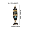 Articulated koi fish pendant in golden brass with black enamel and colorful bead accents - Black White Green Blue Bionic Fish (YSN176-16)