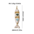 14k gold-plated lucky koi fish charm with white enamel and colorful gemstones 35mm - Milk White Green Blue Bionic Fish (YSN176-17)