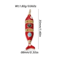 Articulated koi fish pendant in red enamel with size measurements and gold ring - Red Green Blue Articulated Fish (YSN176-18)