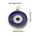 Bohemian style Evil Eye tarot pendant in colorful enamel and gold finish, 25mm size - Gold Round Evil Eye (YSN181-10)