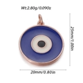 Bohemian Evil Eye pendant in blue enamel with rose gold finish and dimensions - Rose Gold Round Blue Eye (YSN181-12)