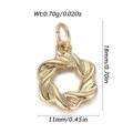 Gold bohemian sun butterfly star charm 18x11mm twisted ring pendant with dimensions - Twisted Ring Style (YSN186-01)