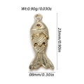 14k gold-plated lucky fish pendant with red stone eye and intricate scale texture - Gold Fine Scale Small Fish (YSN176-22)