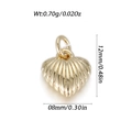 Bohemian heart-shaped 14k gold-plated copper pendant with vertical shell texture - Striped Heart Style (YSN186-04)