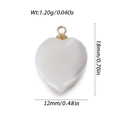 White shell heart pendant charm with gold loop for DIY jewelry making 18x12mm - White Heart Shape (YSN179-01)