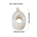 Oval mother of pearl shell pendant with gold ring, 18x10mm jewelry making component - White Hollow Oval Shape (YSN179-02)