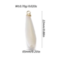 White teardrop shell pendant charm with gold ring 22x5mm for DIY jewelry making - White Long Teardrop Shape (YSN179-03)