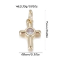 Bohemian 14k gold plated cross pendant with zircon, 15x8mm jewelry accessory - Cross Rhinestone Style (YSN186-08)
