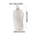 White shell organic drop pendant with gold ring, measuring 20mm x 8mm and weighing 1.30g - White Organic Flowing Shape (YSN179-04)