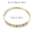 Slim gold bangle with colorful cubic zirconia stones and 6cm inner diameter spec - Multicolor Zircon Thin Ring Style (YJC-E-04)